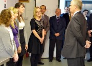 Kate Ricke (far left) and Kaity Sharp (third from left) meet Prince Andrew with other staff members from DeMarquette Fine Chocolates.