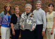 Melinda Vermeer Papadeas, Nancy Vermeer, Michael Vermeer and Luann Vermeer De Haan stand with their mother Bernice at the dedication ceremony.